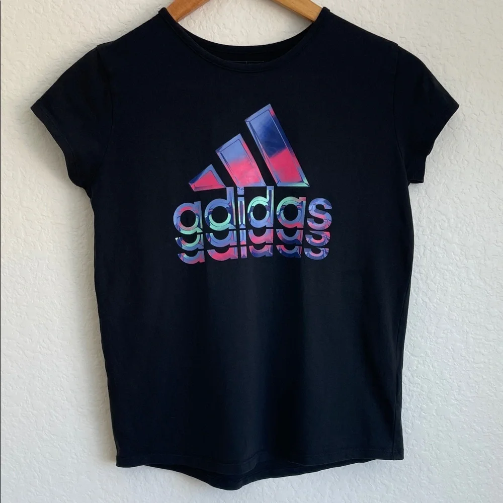 Adidas Girls Multicolor Graphic Tee • L 14